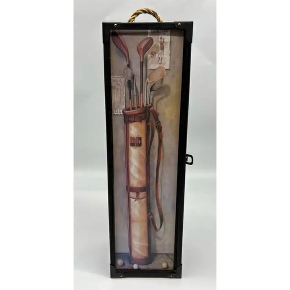 Golf theme wooden wine gift box